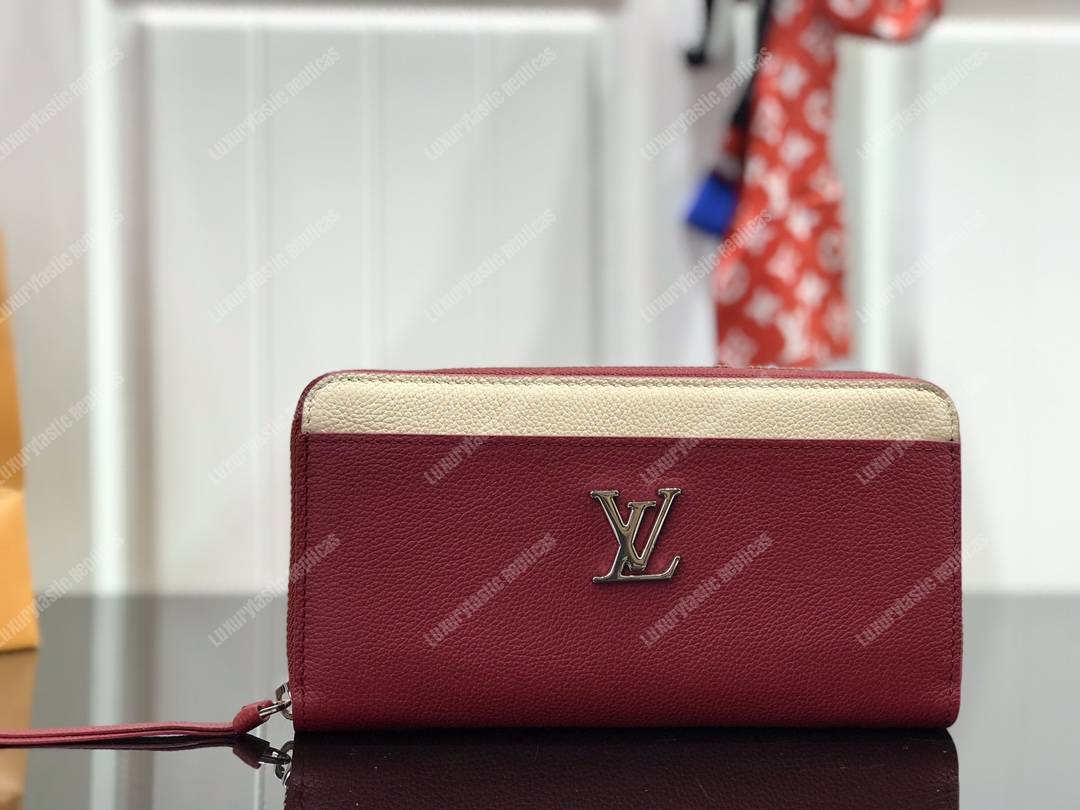 LV Lockme Zippy Wallet Lie de Vin