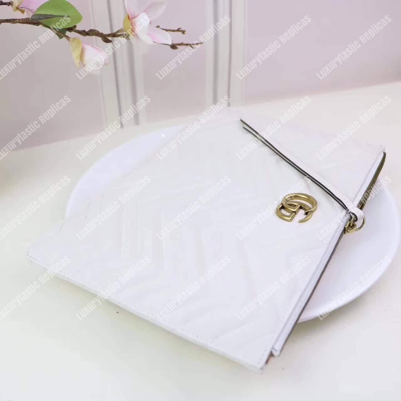 G*u*i gg marmont pouch white
