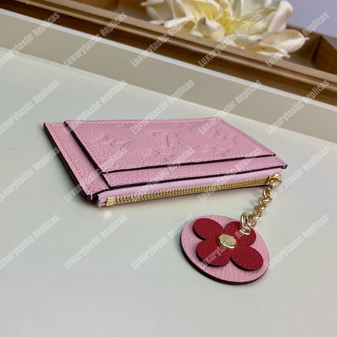 LV Zipped Card Holder Monogram Pink