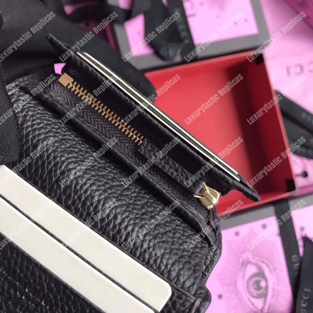 G*u*i leather card case with bosco black