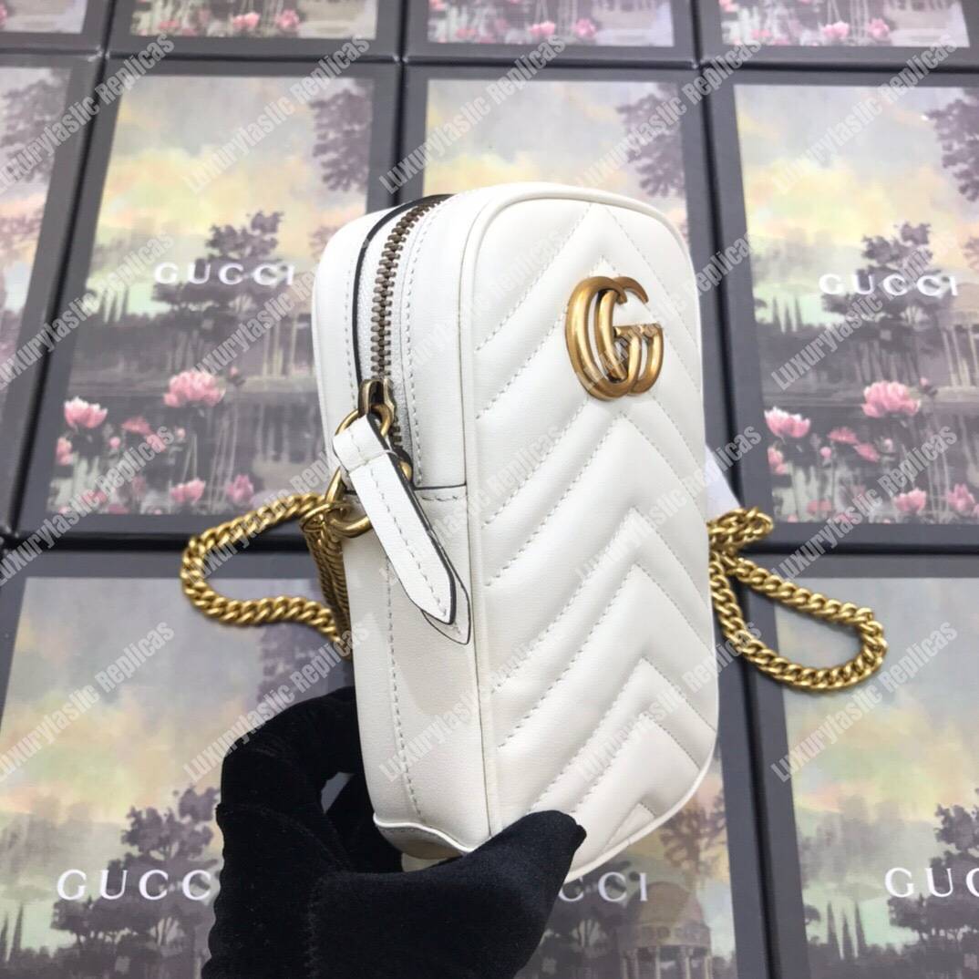 G*u*i gg marmont mini bag white