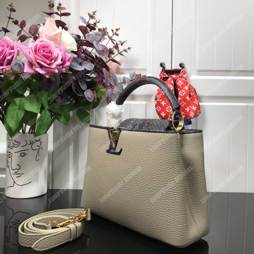 LV Capucines BB Taurillon Python Gris