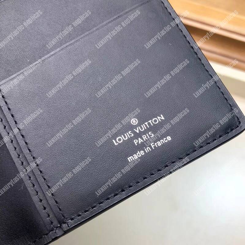 LV Brazza Wallet Taurillon Leather Blue Insignia