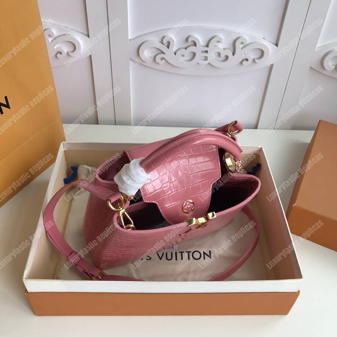 LV Capuccines BB Crocodilien Mat Rose Tourmaline