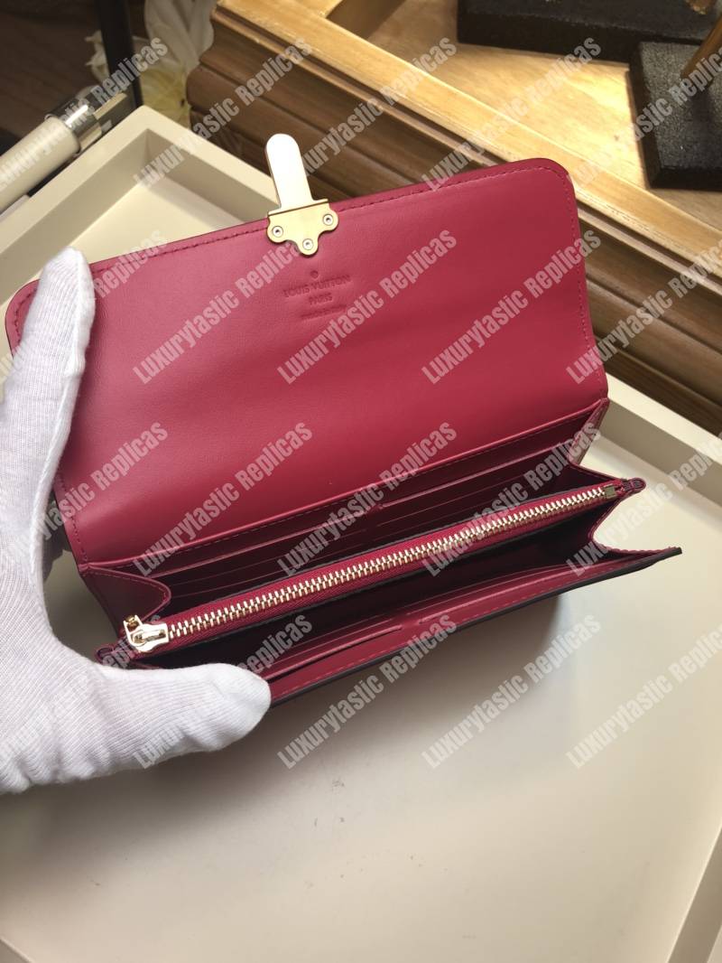 LV Cherrywood Wallet Patent Leather Fuchsia