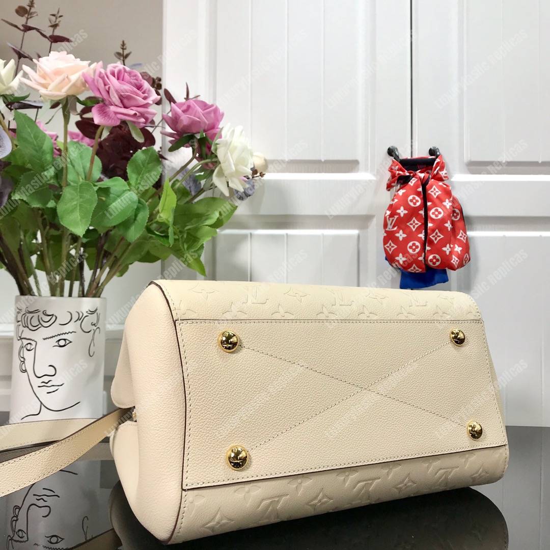 LV Montaigne MM Monogram Empreinte Crème Handbag