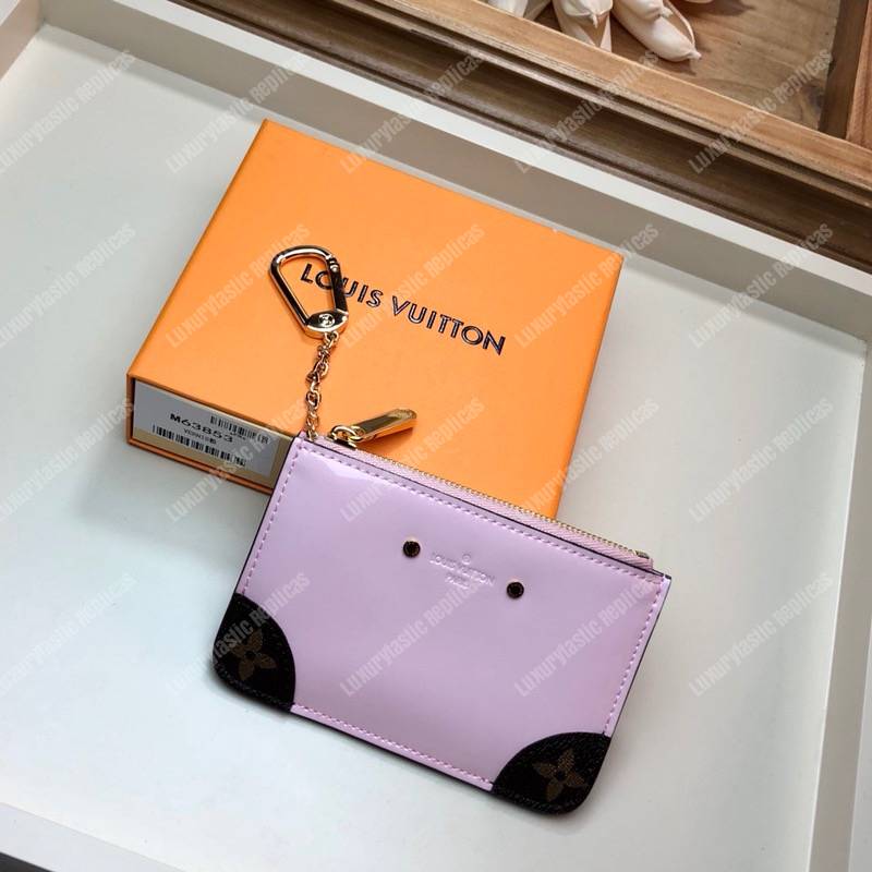 LV Venice Key Pouch Vernis Miroir Monogram Rose Ballerine Pink