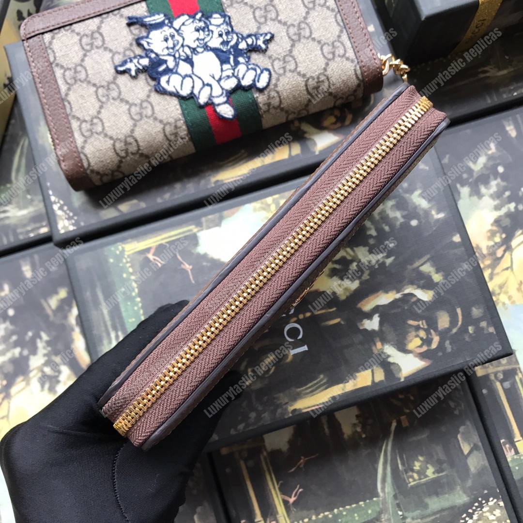 G*u*i ophidia gg zip around wallet with three little pigs