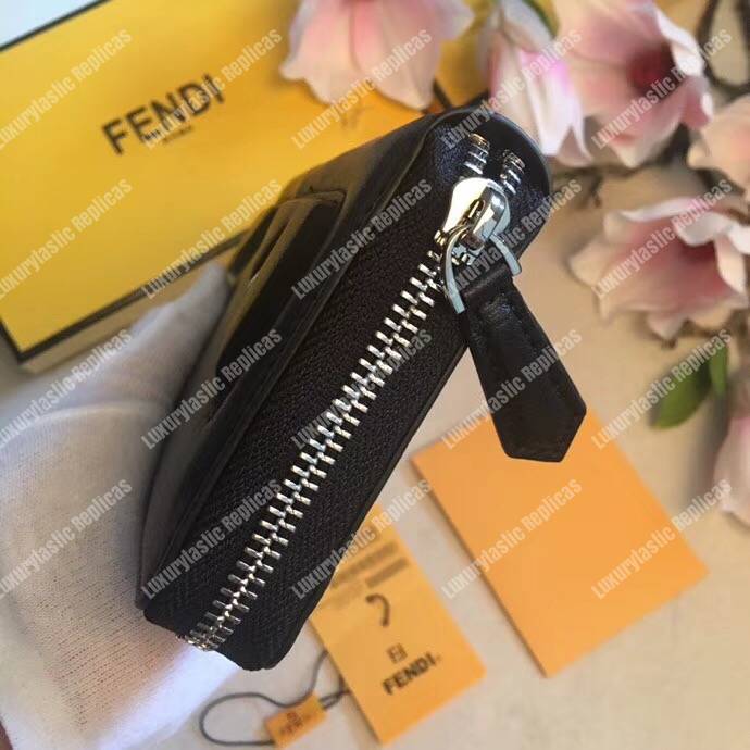 F**di black leather wallet