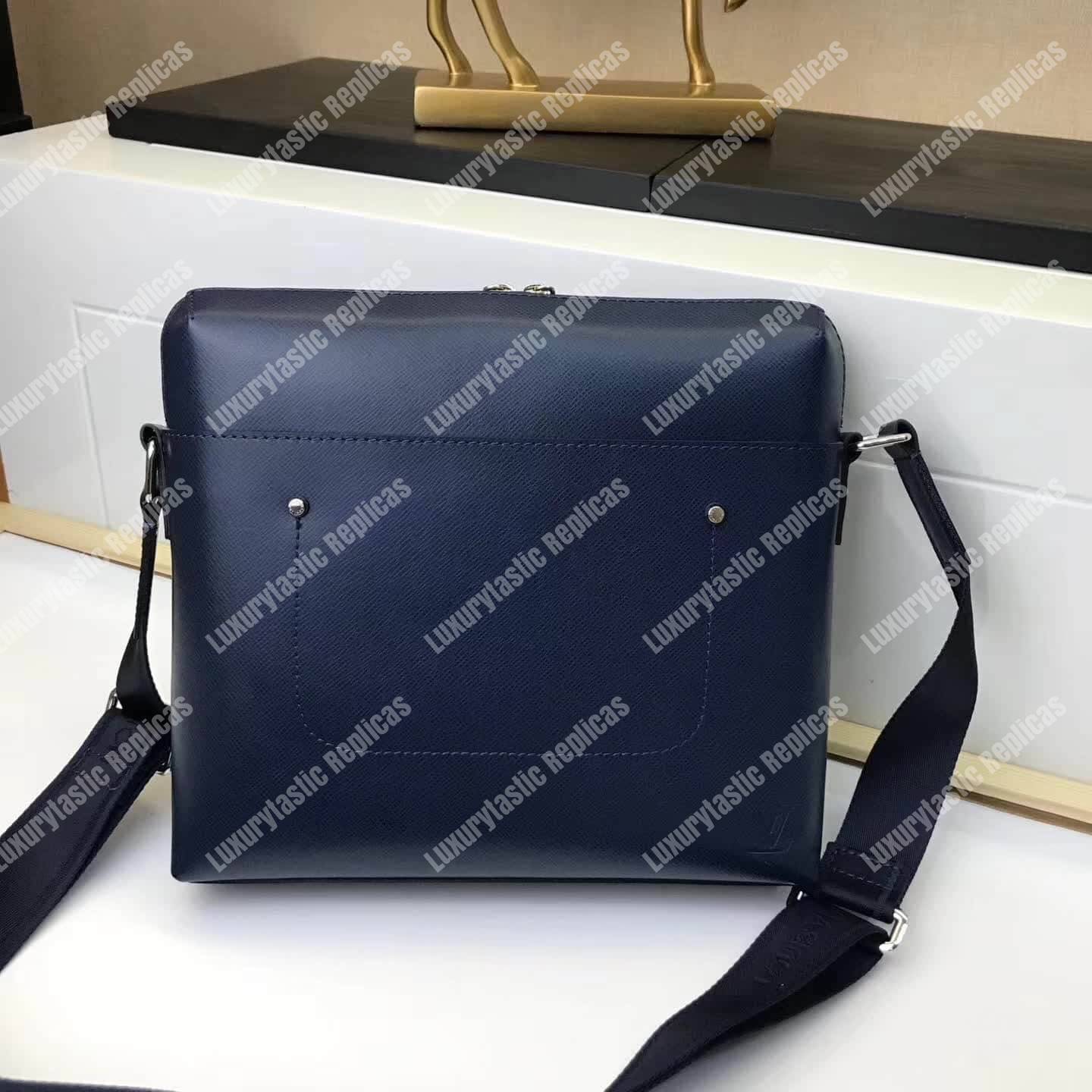 LV Taiga Grigori Messenger Bag PM Dark Blue