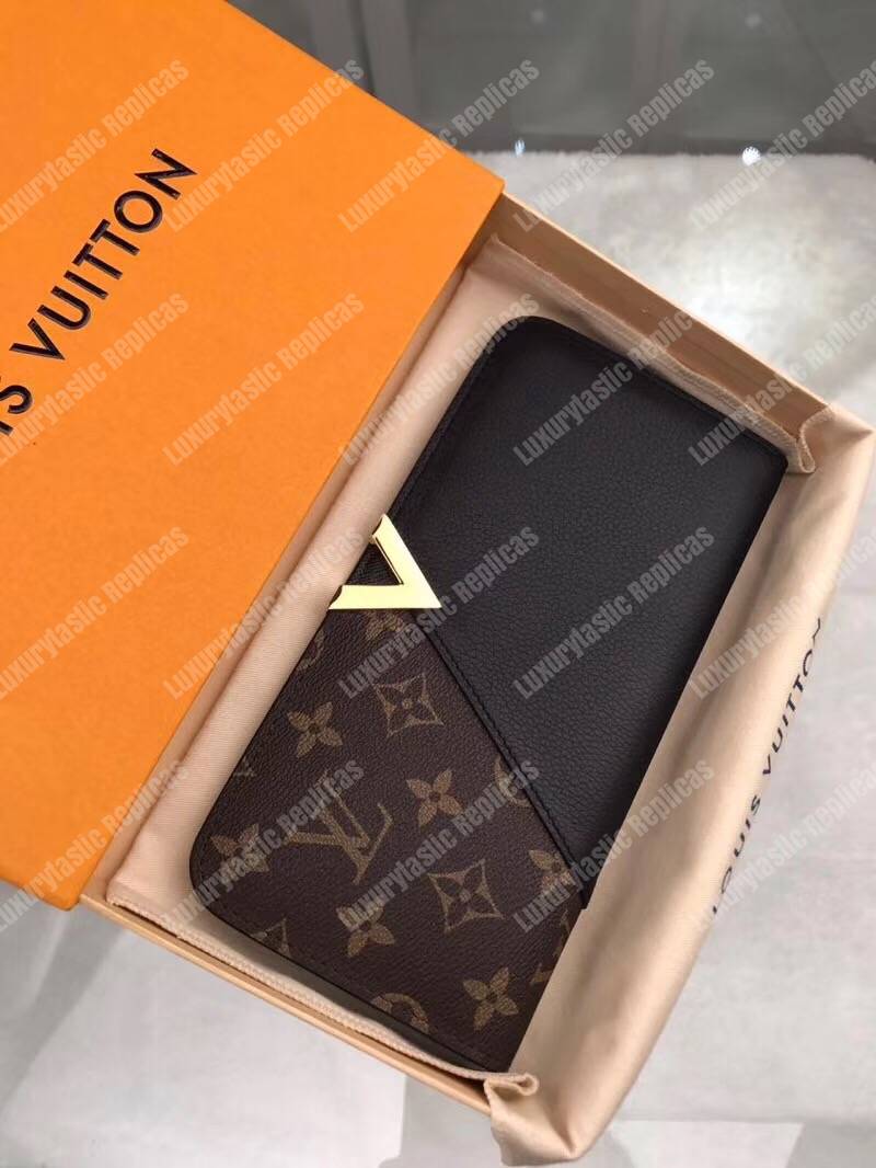 LV Monogram Canvas And Leather Kimono Wallet Black