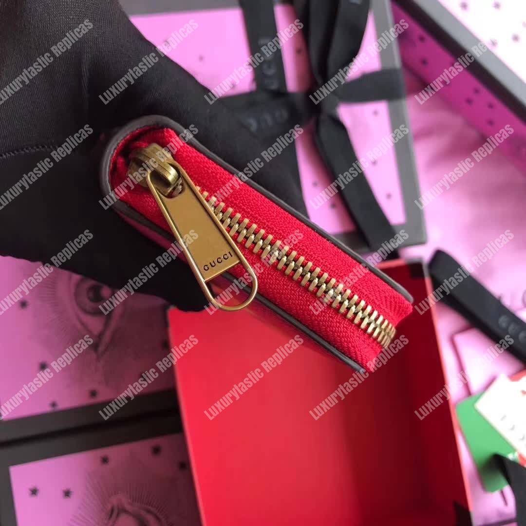 G*u*i print leather card case red