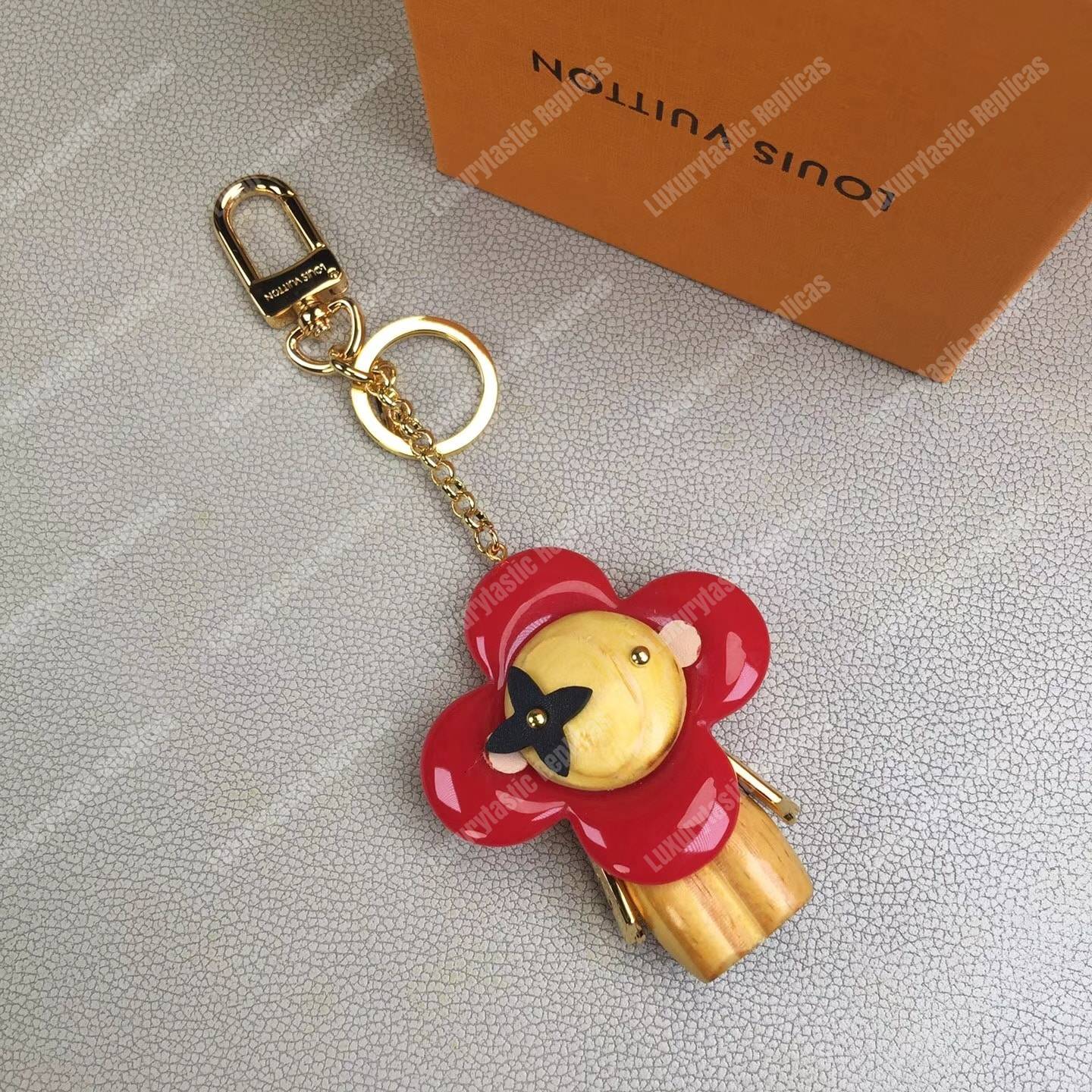 LV Vivienne Bag Charm and Key Holder Red