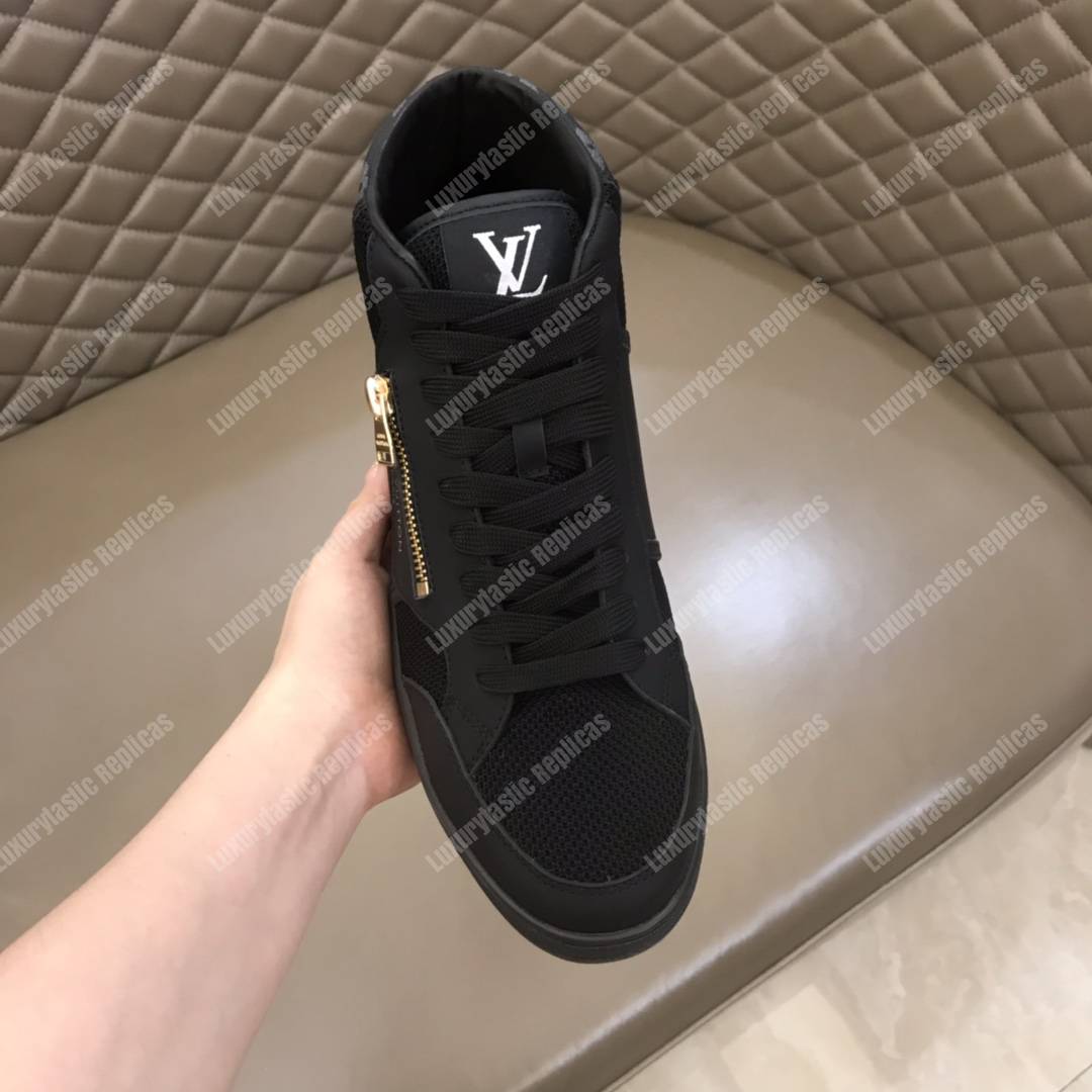 LV Rivoli Zip On The Side Sneaker Boot Black
