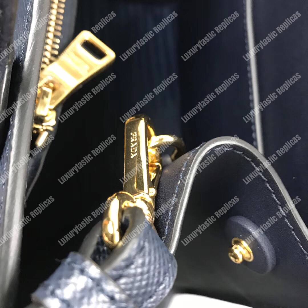 pra*a monoCh*0me saffiano leather bag dark blue