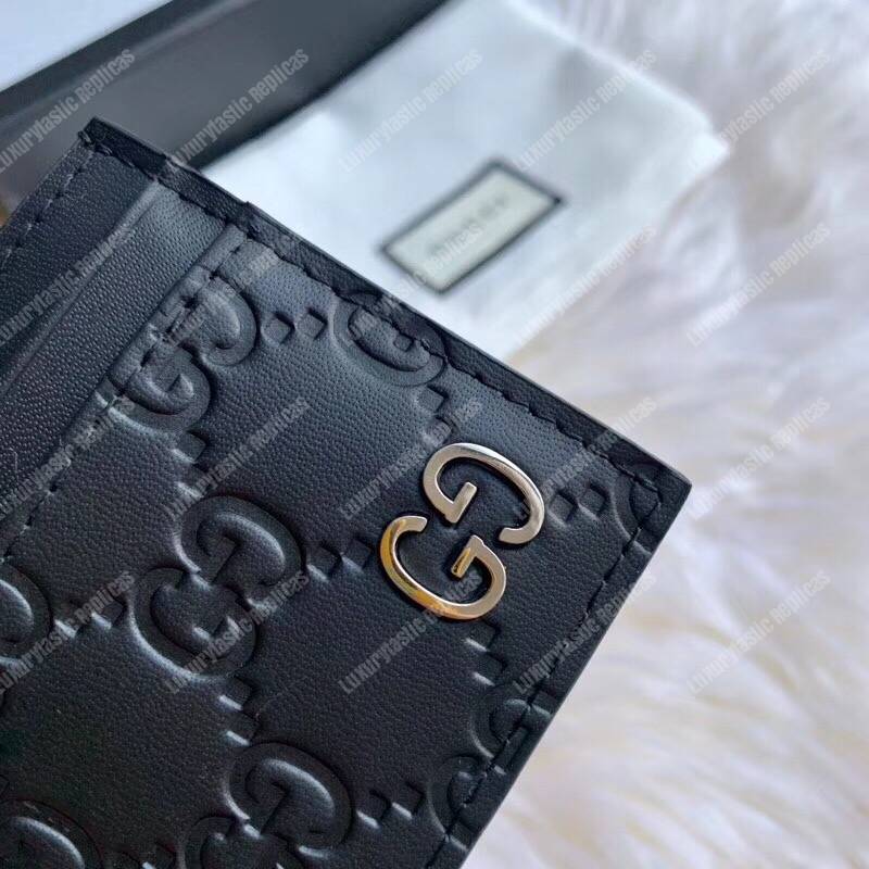 G*u*i gg marmont card case metal detail black