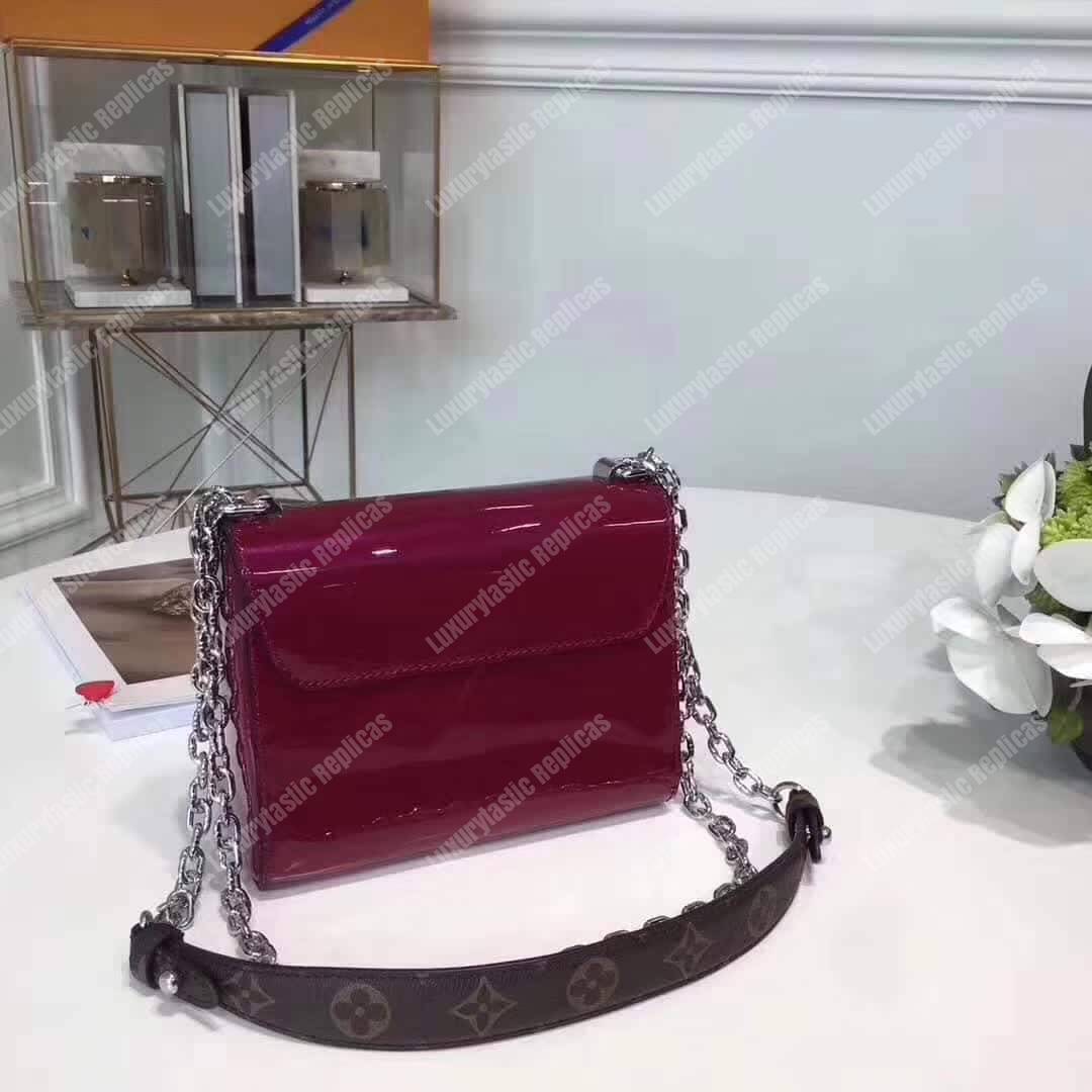LV Twist PM Monogram Vernis Leather Magenta