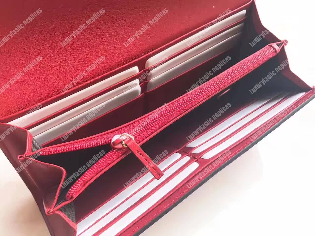 G*u*i sylvie leather continental wallet hibiscus red