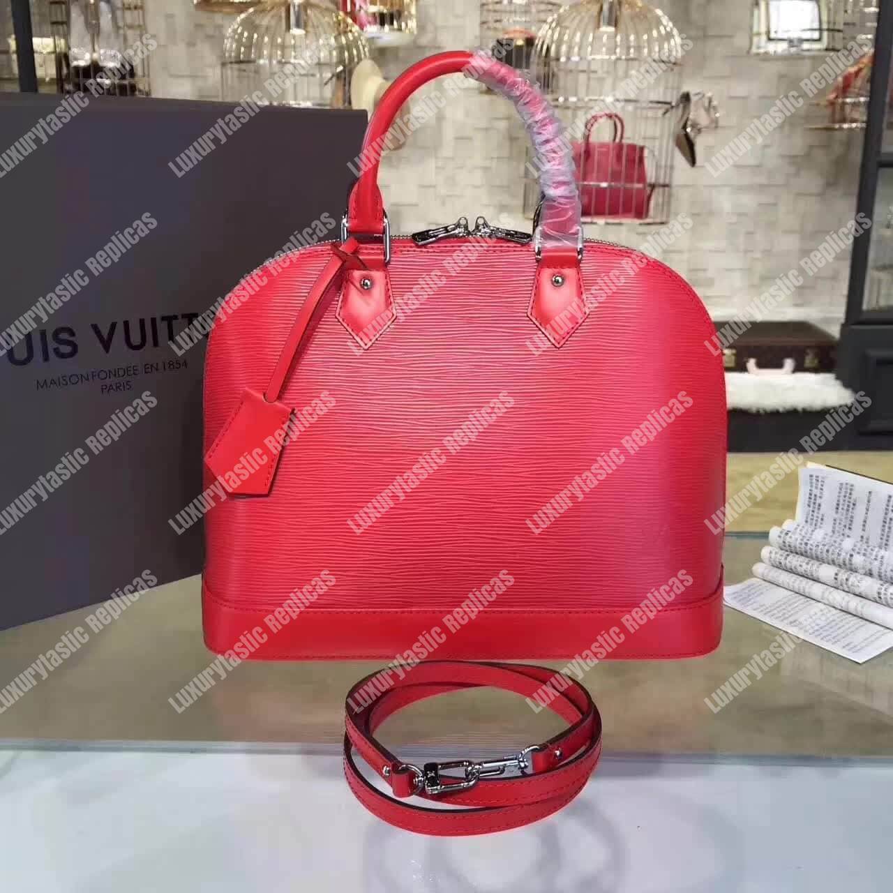 LV Alma PM Epi Leather Coquelicot