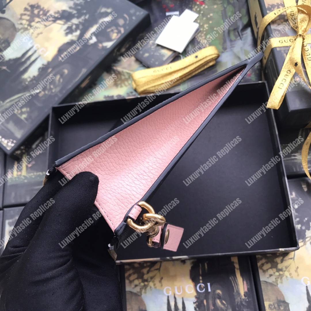 G*u*i leather pouch with bow black