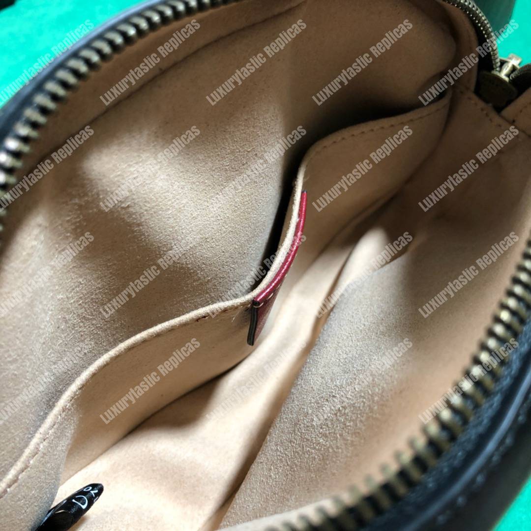 G*u*i gg marmont black cerise matelassé leather belt bag