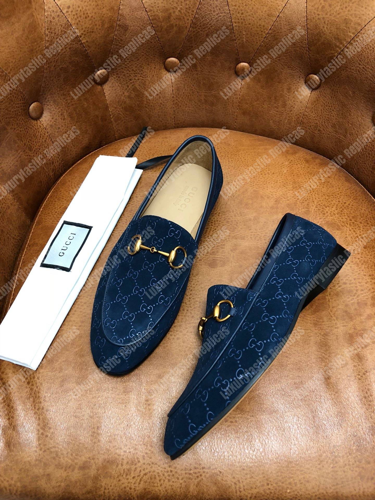 G*u*i jordaan gg velvet loafer blue