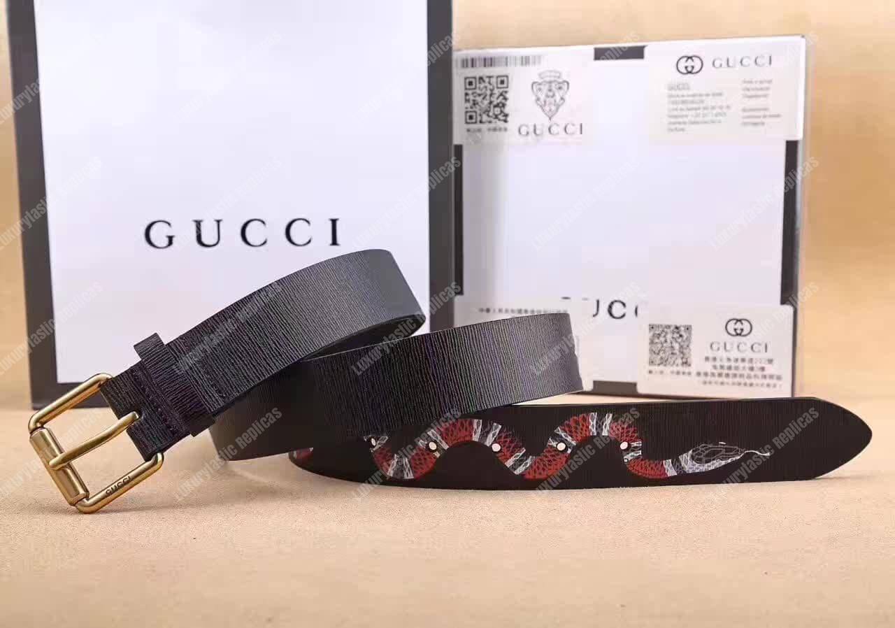 G*u*i leather belt with kingsnake