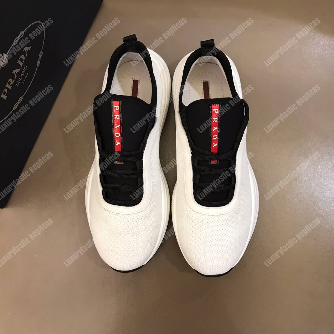 Pra*a mesh and neoprene sneakers black