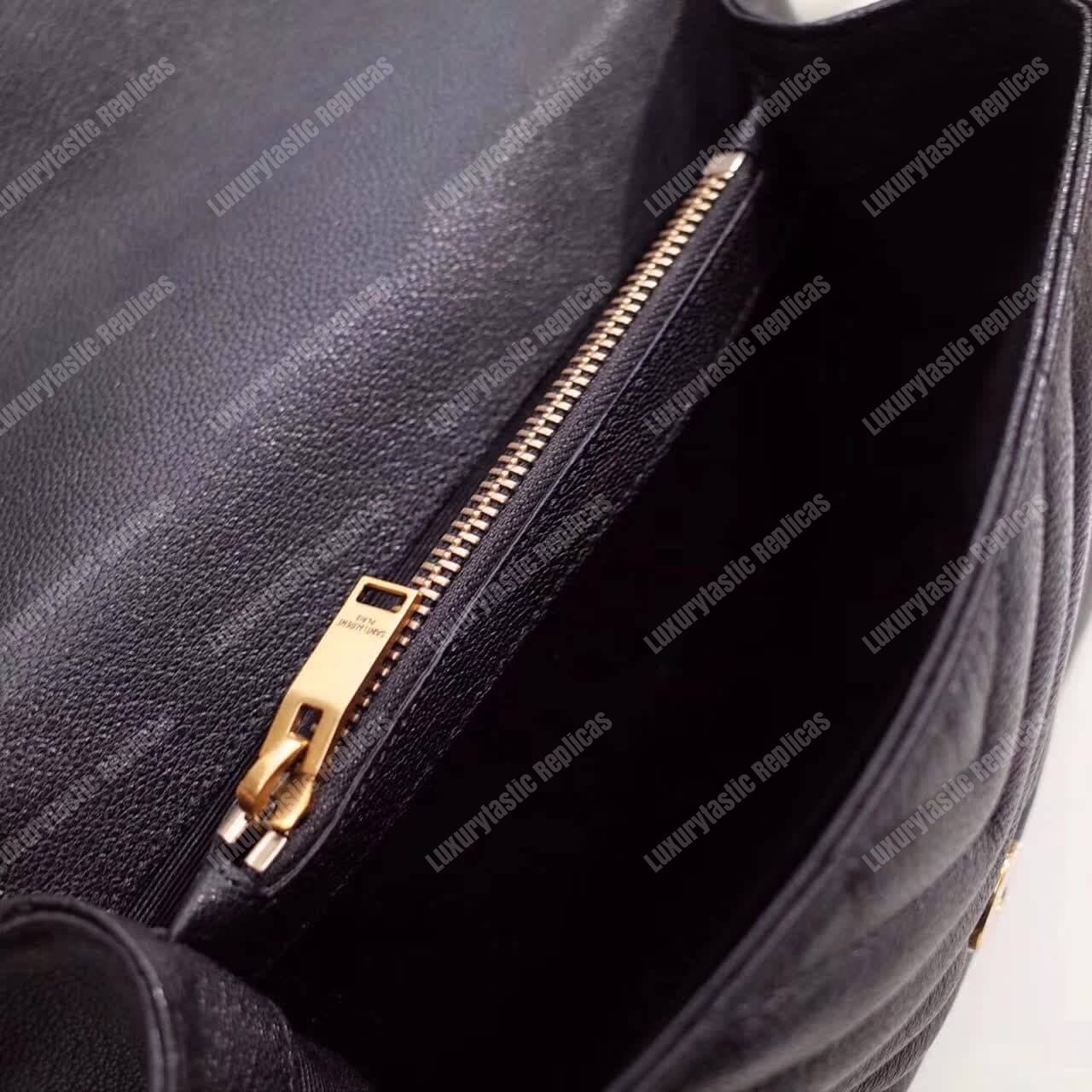 Saint Laurent Classic Medium College Monogram Black Gold-Toned