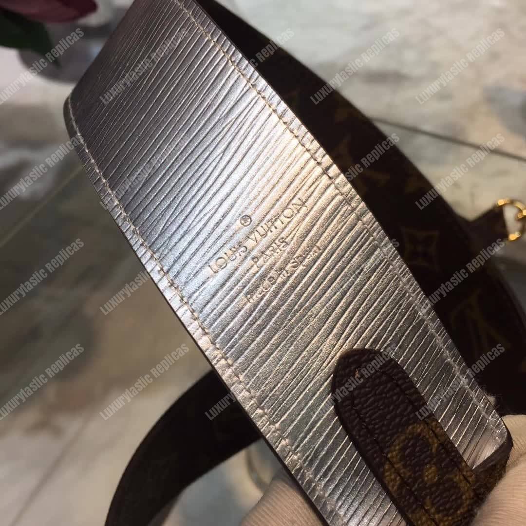 LV Monogram Shoulder Strap Silver