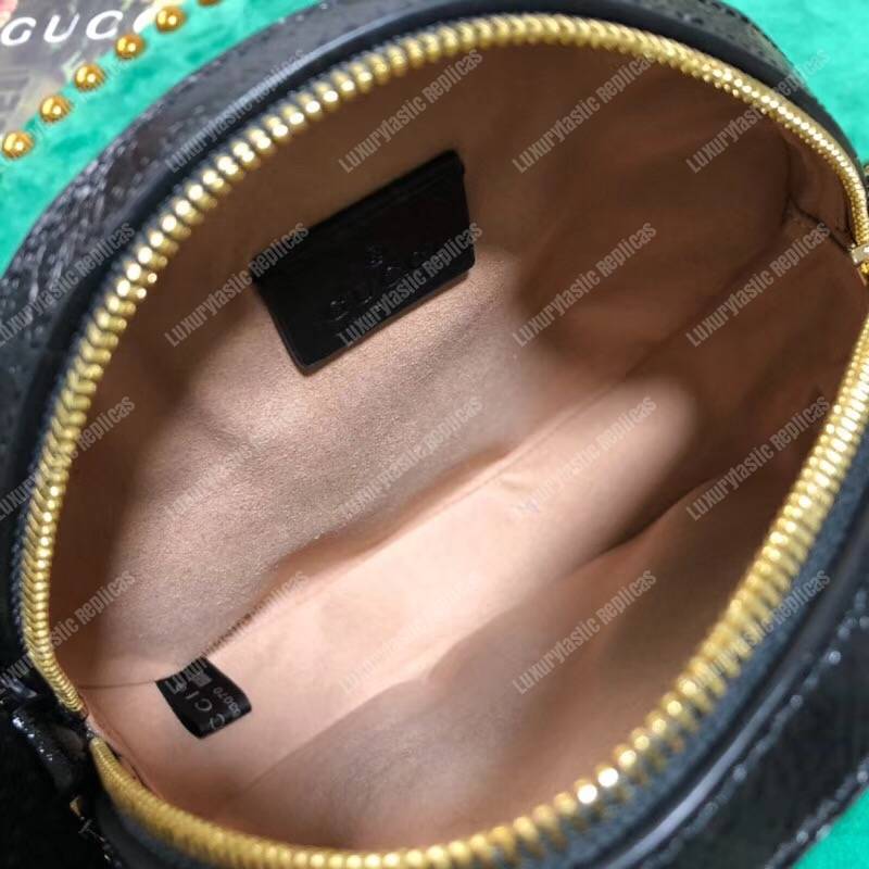 G*u*i ophidia mini round shoulder bag black