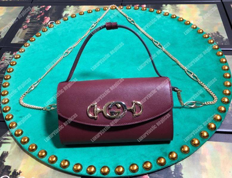 G*u*i zumi burgundy smooth leather mini bag