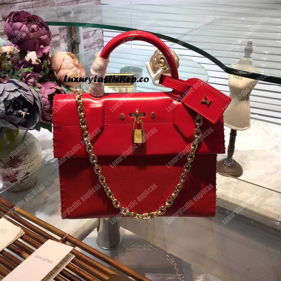 LV City Steamer One Handle Bag Red