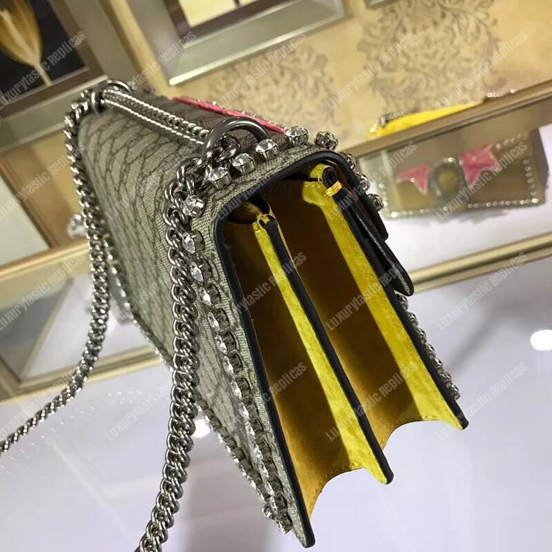 G*u*i dionysus crystal and pink bow shoulder bag