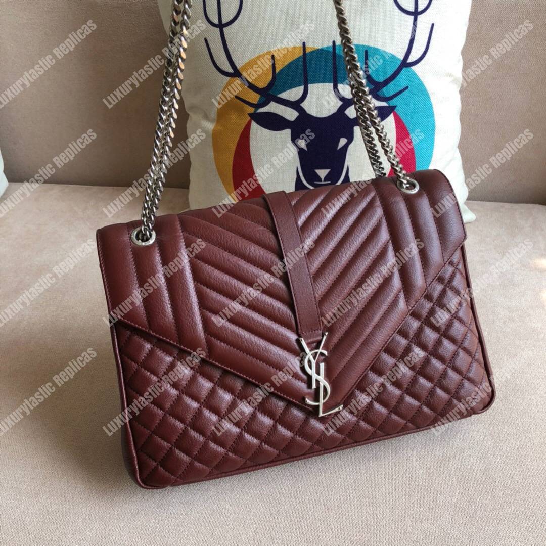 Saint Laurent Classic Large Soft Envelope Dark Red