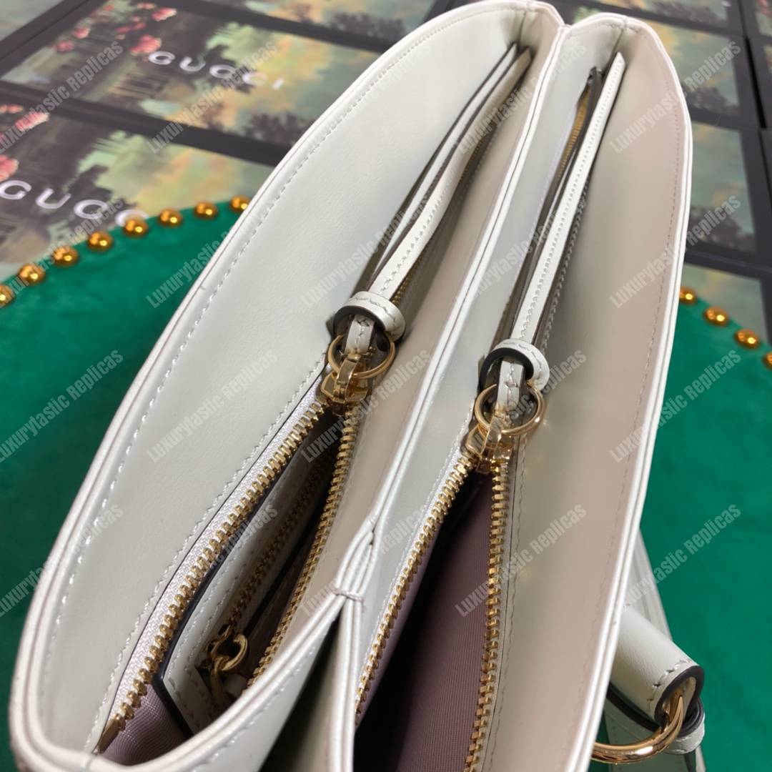 G*u*i arli large top handle bag white