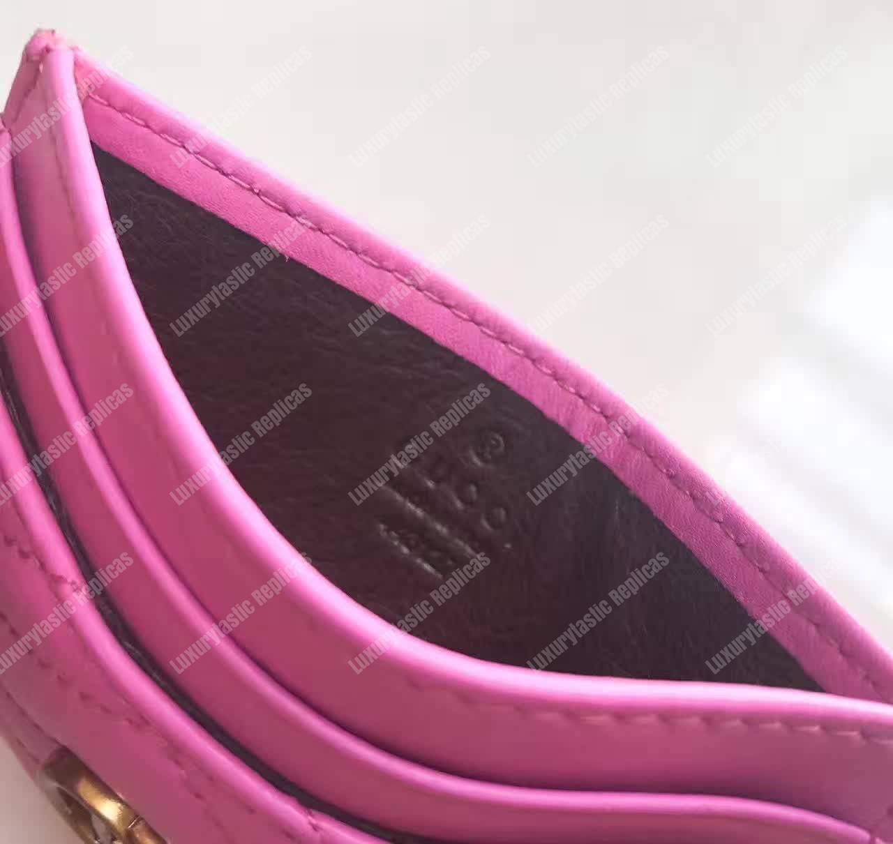 G*u*i gg marmont card case candy pink