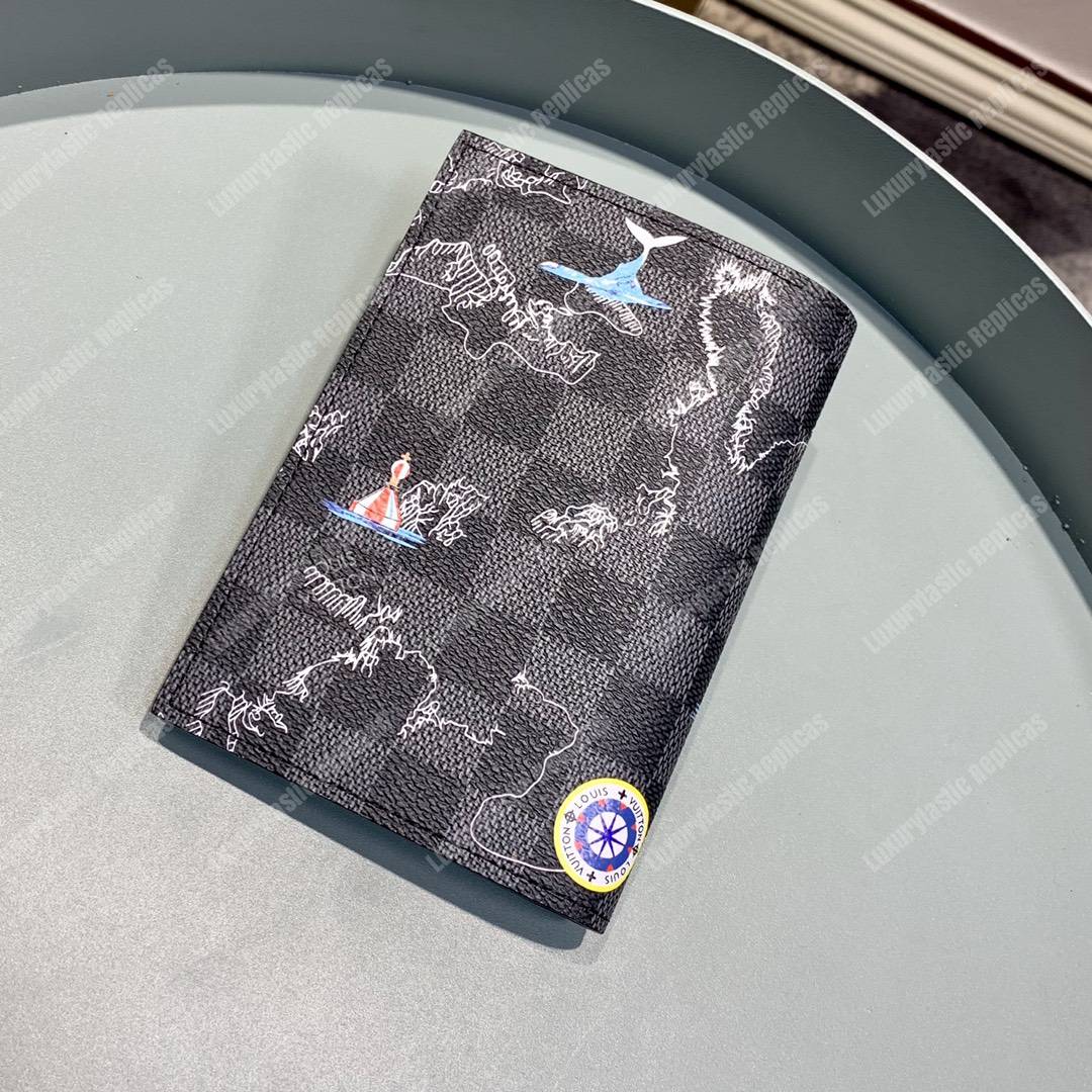 LV Passport Cover Damier Graphite Canvas