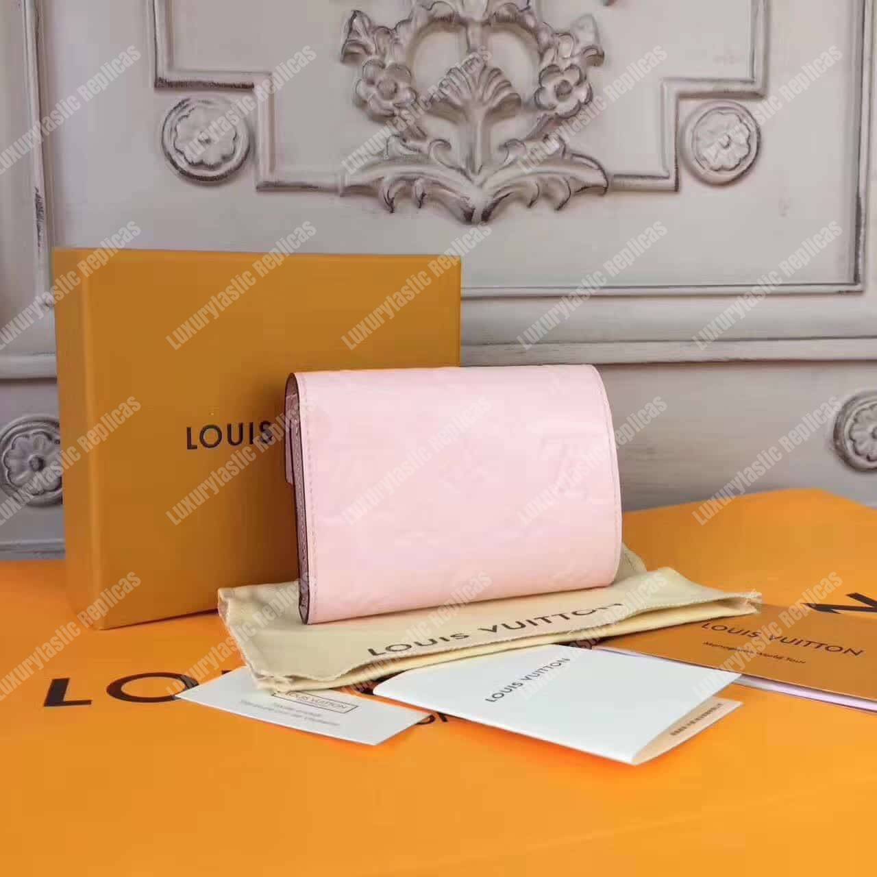 LV Victorie Wallet Monogram Vernis Leather Rose Ballerine