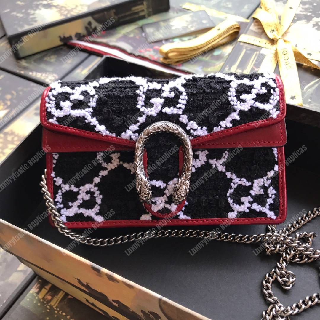 G*u*i dinoysus super mini bag black tweed