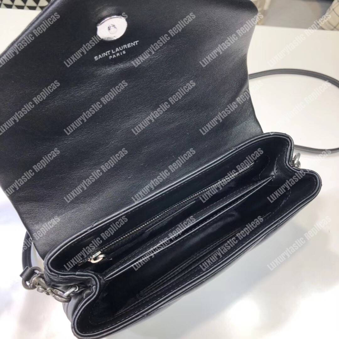 Saint Laurent Loulou Toy Bag In Matelassé “Y” Leather Black