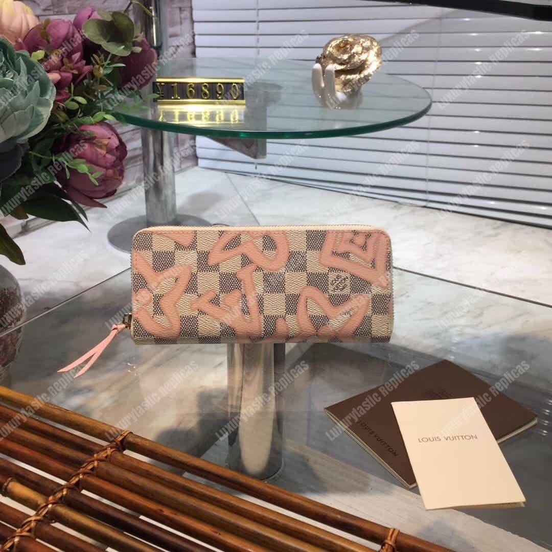 LV Clemence Wallet Damier Azur Canvas