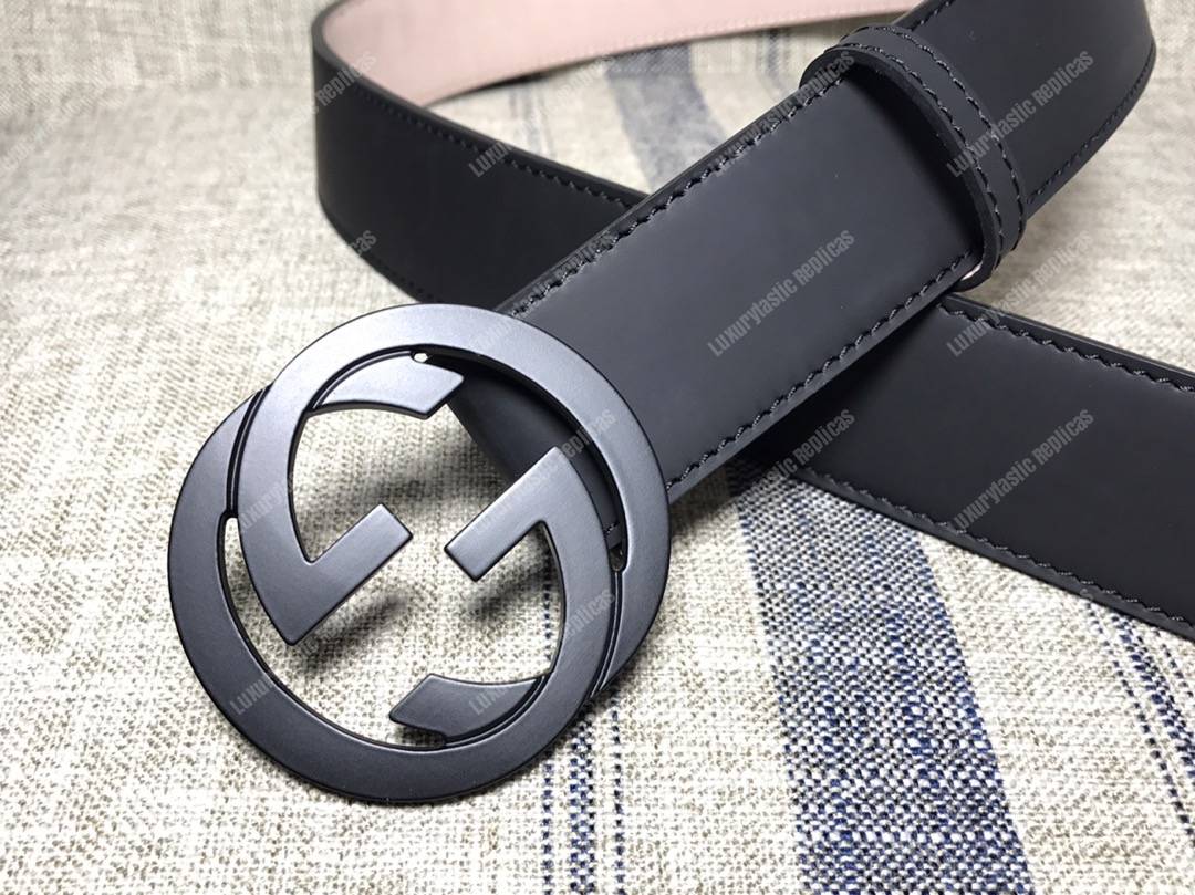 G*u*i leather belt with interlocking g
