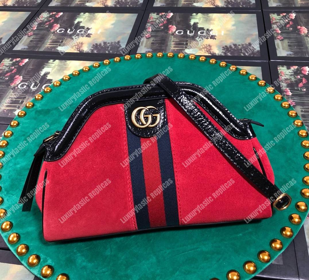 G*u*i re(belle) small shoulder bag suede red