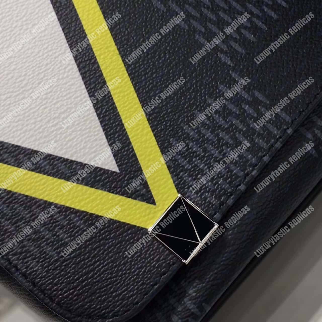 LV District PM Messenger Bag Damier Cobalt Canvas Yellow