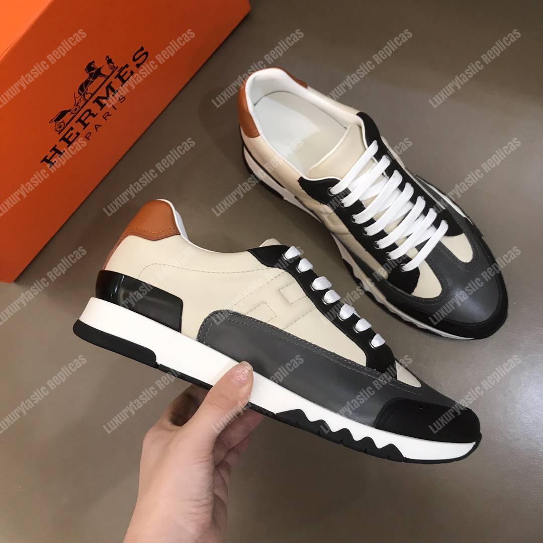 H**mes trail sneaker multicolore craie