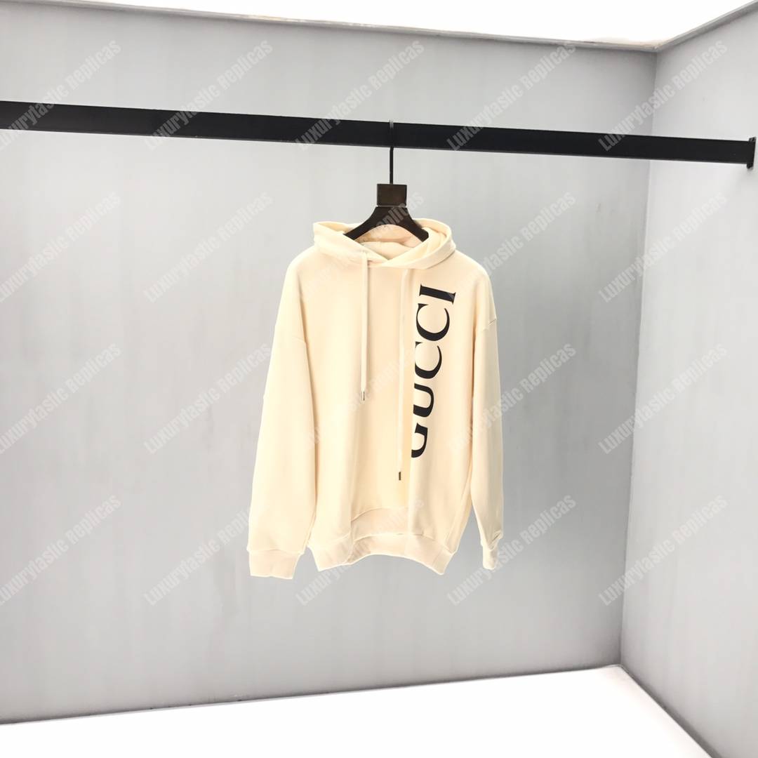 G*u*i print hooded sweatshirt beige