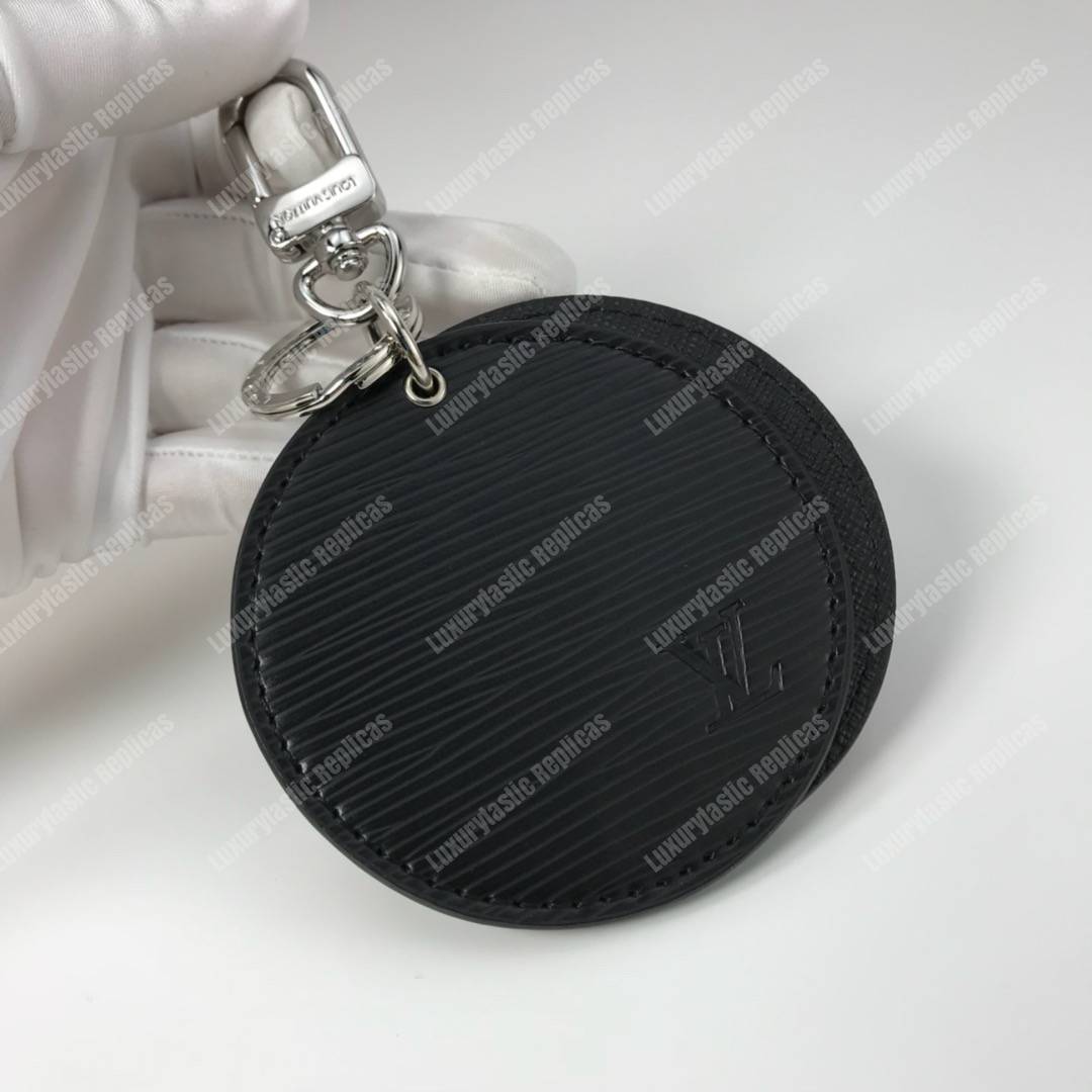LV Mirror Bag Charm & Key Holder Epi Leather Black