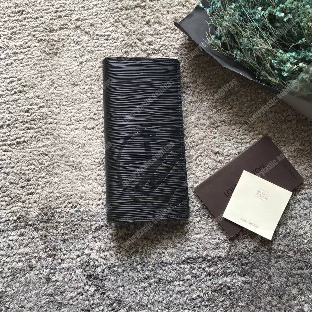 LV Circle signature Brazza Wallet Epi Leather Noir