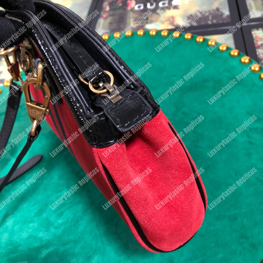 G*u*i re(belle) small shoulder bag suede red